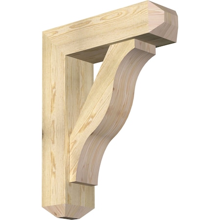 Ekena Millwork Funston Craftsman Rough Sawn Bracket w/ Offset Brace, Douglas Fir, 8"W x 28"D x 36"H BKT0806X28X36FST04RDF